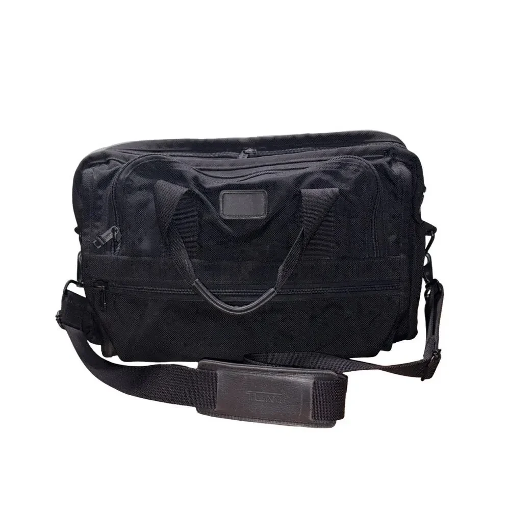 TUMI Black Nylon Business Laptop Briefcase Messenger Bag